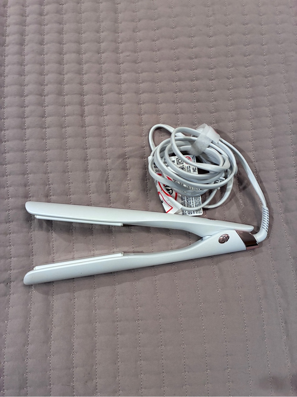 T3 White Ceramic Flat Iron Hair Straightener